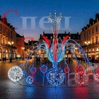 Уличный световой фонтан "Афок-Лилия-7" 4х7 м триколор