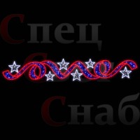 Уличная светодиодная перетяжка "Твист" звезды белый-синий-красный